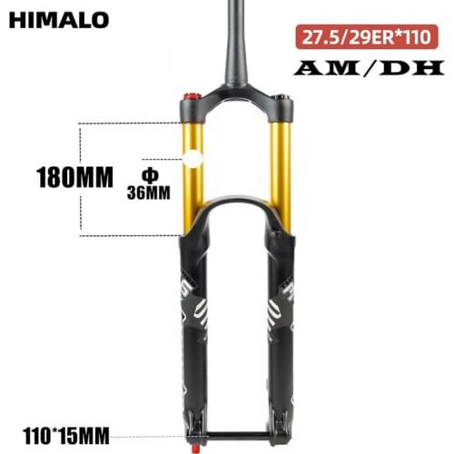Bike Suspension Fork Himalo DH AM Down Hill Thru Axle 110MM*15MM Travel 180MM Mountain Bike MTB AIR Fork Free Tax