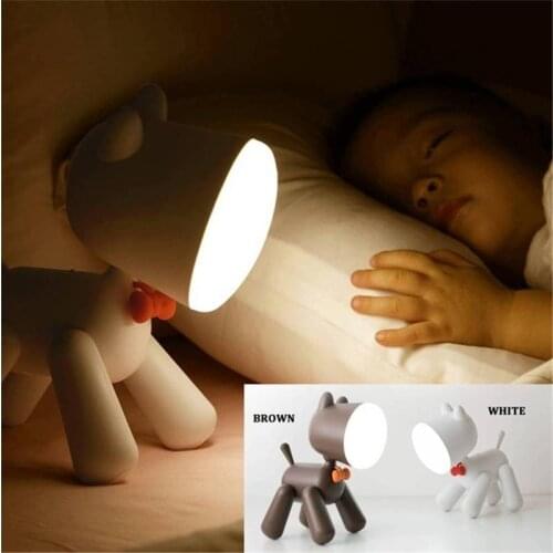 Rotatable Puppy Cartoon Desk Lamp USB Charging Lovely Table Lamp Novel Baby Sleep Night Light