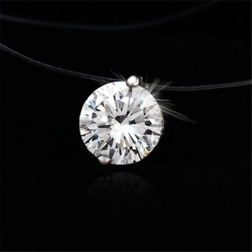 2020 New Women Transparent Fishing Line Necklace Invisible Chain Necklaces pendants Rhinestone Choker Gift Necklaces