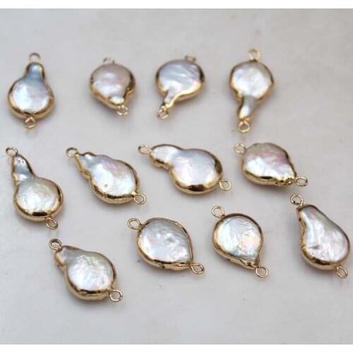 Gold Color Cooper Natural Real Freshwater Baroque Pearls Necklace Bracelet Jewelry Parts Component Fittings 50pcs/lot