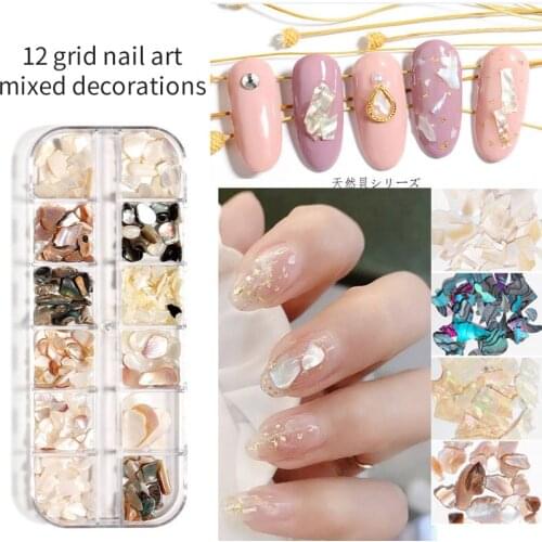 1 Box12-color Nail Art with Irregular Mica Flake Shell Flakes Decorative Thin Flakes Exquisite Imported Abalone Flake Nail Tools