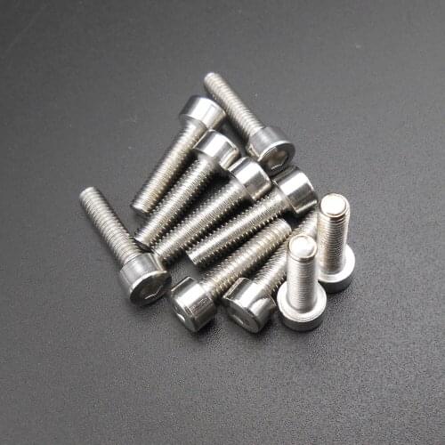 100PCS M4 201 Stainless Steel Hexagon Bolt Socket Cap Head Screws 4MM X 16MM DIN912 M4*16MM Hex Socket Screw Bolts *AT377X100