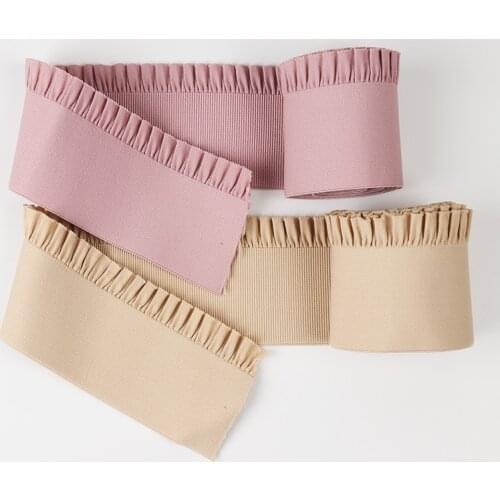 6CM Wide Embroidery White falbala flower fabric trim elastic ribbon DIY sewing Ruffle applique collar dubai dress guipure decor