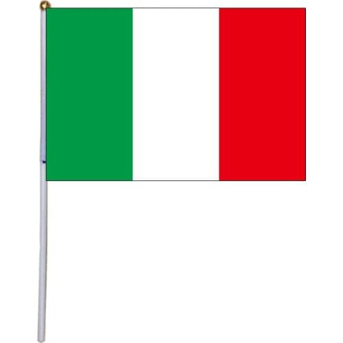 Free shipping xvggdg italy hand flag 100 PCS/ lot Italy Hand Waving National Flag 14*21cmPolyester Flag