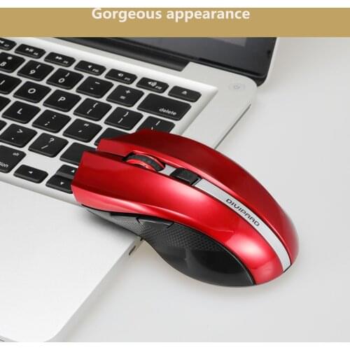 2.4G Wireless Silent Gaming Mouse for Notebook Computers with USB Receiver 2400DPI Optical Gaming Mouse 4 Adjustable DPI