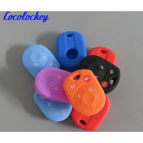 Cocolockey Silicone Car Key Cover for Ford Transit Focus Escape C-MAX Remote Keyless 4 Buttons No Logo
