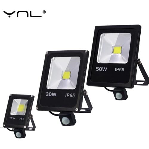 Motion Sensor Led Flood Light 220V 50W 30W 10W Outdoor LED Spotlight Floodlight Wall Lamp Reflector IP65 Waterproof Lighting