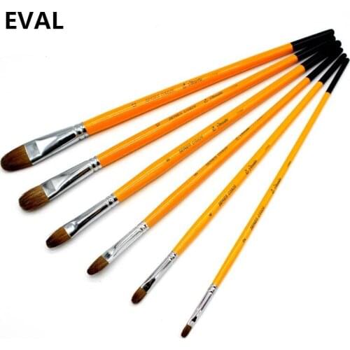 6pcs/set Filbert Weasel Hair Orange Brush Gouache Watercolor Painting Pen Acrylics Oil Brush Painting Brush in Paint Brushes