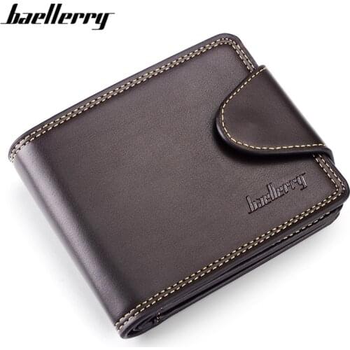 Baellerry Vintage Standard Mens Wallet Leather Trifold Short Wallets Card Holder Male Large Capacity Small Purse Carteira MW396