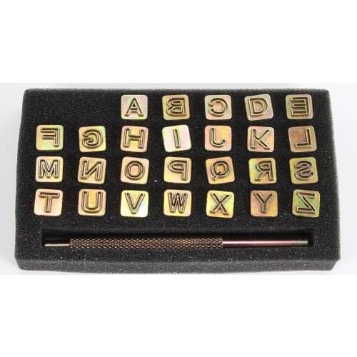 Leather Crafts Capital Letters Stamp Set 26 Letters Alphabet Stamps Steel Punch Tool Leather Art Crafts Stamping Tools