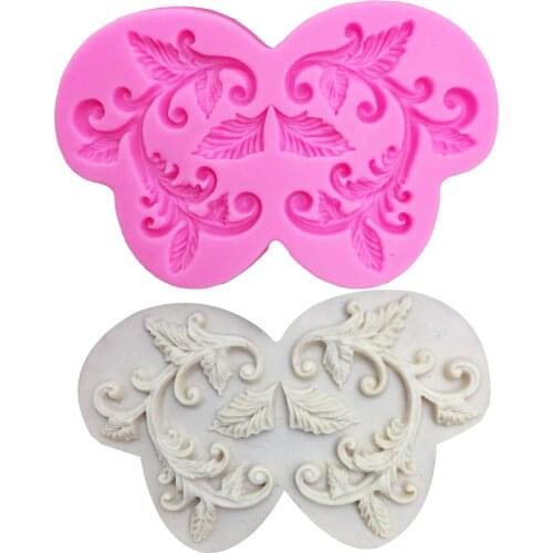 M943 Lace mat Leaf Pattern Silicone Mold Chocolate Cake Decorating Baking Tool Wedding Decoration tools Cupcake