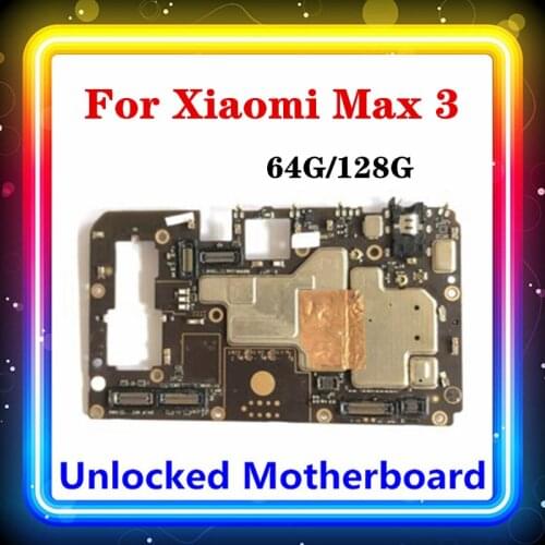 For Xiaomi MI Max 3 Motherboard Original Clean Replaced Mainboard With Full Chips Logic Board Android OS Installed 64GB 128GB