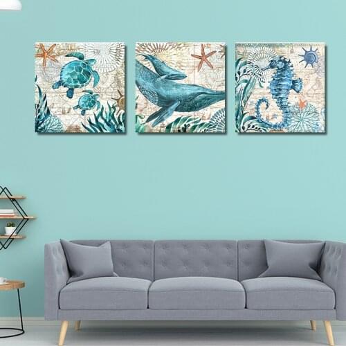 Jellyfish Print Canvas Painting The Underwater World Wall Home Decor Poster Nordic Posters And Prints Blue Ocean Wall Pictures