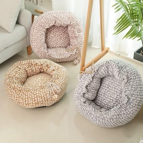Sweet Wind Four Seasons Universal Round Velvet Pet Kennel Warm Winter Cat Kennel Dog Kennel Pet Supplies Cat Bed Round Bed Dog