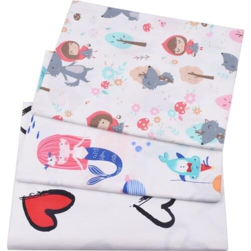 Cute Heart 100% Cotton Fabric,Handmade Cloth, Sewing Textile Tissue Quilting Clothing Fabric For Baby & Child