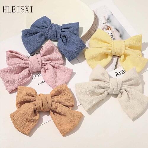 Fashion Solid Big Bow hairpin For Women Hair Band Girls Hair Ties Summer Colorful Shopping Outdoor Hair Accessories Headwear