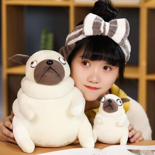 A Super Cute Pug Called A Pig Stuffed Stuffed Toy Starling Holding A Sleeping Doll To Give Children A Birthday Gift To A Girl