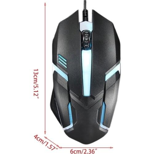 Ergonomic Wired Gaming Mouse Button LED 1000 DPI USB Computer Mouse With Backlight For PC Laptop Gamer Mice S1 Silent QXNF