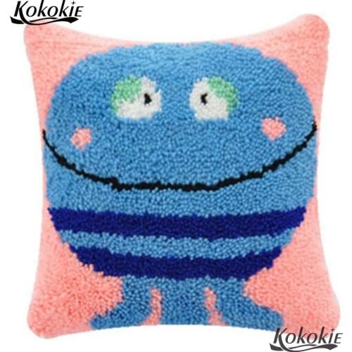 Latch hook rug making kit Handmade Unfinished Embroidery Pillowcase Crocheting Kit Rug Yarn cushion diy rug Needlework carpet