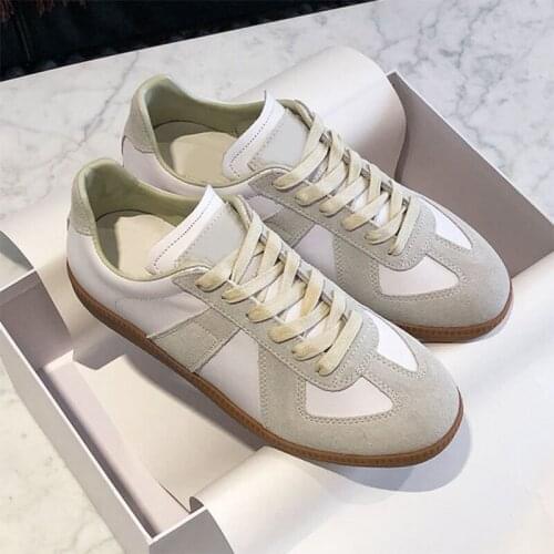 New Plus Size 44 Women Sneaker Vulcanzied Ladies Lace Up Retro Flats Men Round Toe White Shoes Womens Soft Comfortable Footwear