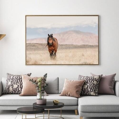 Wild Horse Utah Landscape Photography Poster Canvas Painting Western Farmhouse Wall Decoration Pictures Rustic Horses Prints