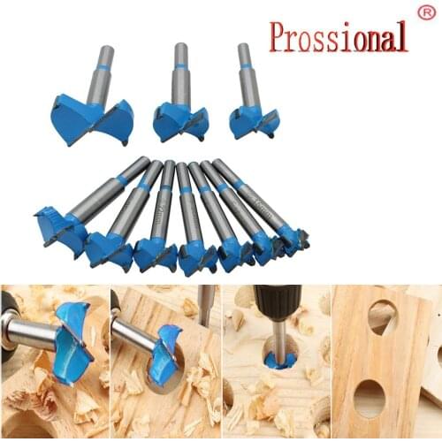 Professional 10pcs 15-50mm Carbide Woodworking Hole Saw Forstner Woodworking Hole Saw Cutter Drill Bits Boring Hole Opener
