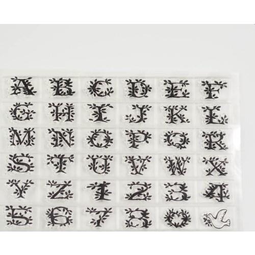 26letters leaves transparent clear stamp for DIY Scrapbooking/Card Making/Kids Christmas Fun Decoration Supplies