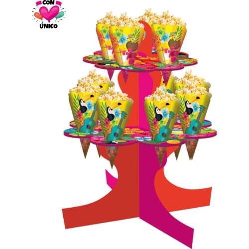 CONUNICO Birthday Tropical Party Photobooth Props Party Supplies Invitation Cupcake Stand 2 Tier Bag Hawaii Aloha Summer HI3531
