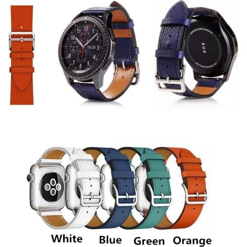 22mm Genuine Leather Replacement Strap Watch Band For Samsung Gear S3 Classic / Gear S3 Frontier Leather Watchband