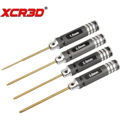 XCR3D Hot Selling 3D Printer Parts 1.5 2.0 2.5 3.0mm New Detachable Titanium Coated Hexagonal Screwdriver Tool KitForMaintenance