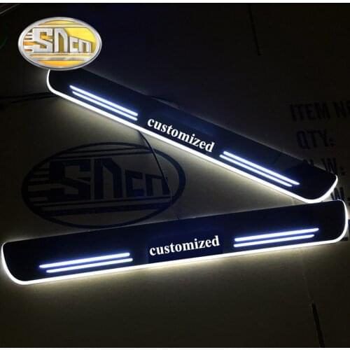 SNCN 2PCS Car LED Door Sill For Toyota Tundra 2007 - 2017 2018 Ultra-thin Acrylic Dynamic LED Welcome Light Scuff Plate Pedal