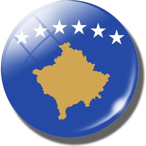 Handmade Crystal Glass Cabochon Souvenirs Kosovo Flag Fridge Magnets for Refrigerator Removable Magnetic Stickers Home Decor