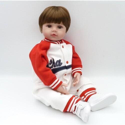 56cm Silicone Limbs and Cloth Body Bebe Bonecas Short Hair Charm Baby Kid Brinquedos Best Children Playmates Toy