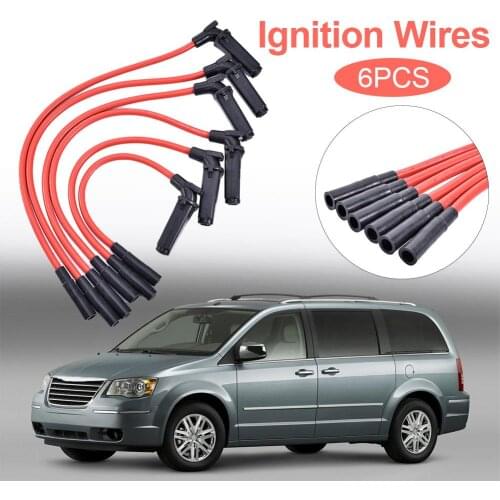 6pcs Car Ignition Wires Set Ignition Lines Sub Cylinder Wires Set for Spark Plug Cable for Chrysler Town & Country 2001-2009