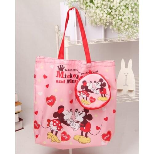Disney Mickey Pooh Duffy Anime Figures Cartoon Product Cosplay Accessories Storage Shopping Bag Unisex Gift