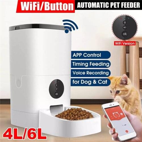 4L/6L Automatic Pet Cat Dog Feeder WIFI Version Large Capacity Intelligent Timing Food Dispenser Voice Recording APP Control