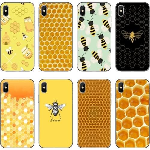 Golden honeycomb honey bee TPU Soft Phone Case For Xiaomi Mi 11 Note 10 10T 9 9T 8 Pro A2 Lite A3 A1 Poco F1 F2 M3 X3 NFC