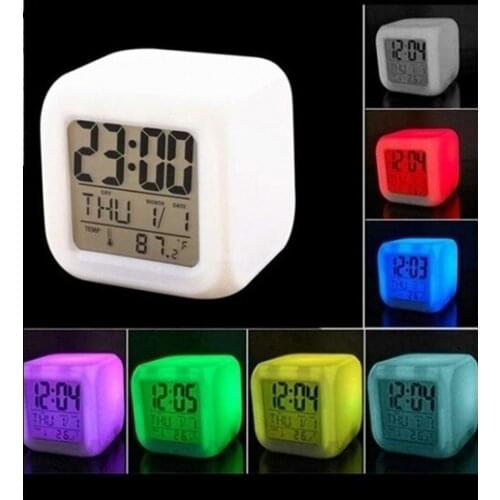 Color Changing Alarm Digital Cube Table clock desk clock relogio de mesa настольные часы reloj de escritorio