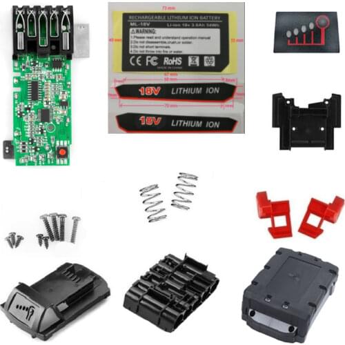 Dawupine M18A Shell Li-ion Battery Plastic Case Charging Protection Circuit Board For Milwaukee 18V M18 2Ah 1.5Ah PCB Board