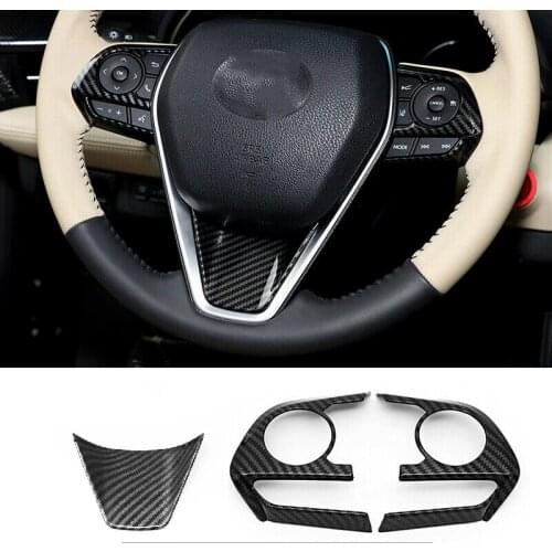 For Toyota Avalon 2019-2021 ABS Carbon Fiber inner Steering wheel decorative frame trim Car Accessories