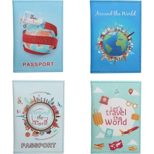 Travel Accessories Travel around the world Passport Holder PU Leather Travel Passport Cover Case Card ID Holders 14cm*9.6cm