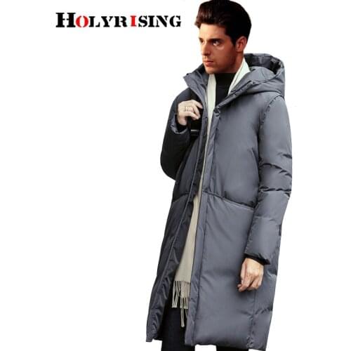 Holyrising Thick Long Men Winter jacket white duck down chaqueta plumas hombre invierno 2 color Hood Men down coat 18151-5