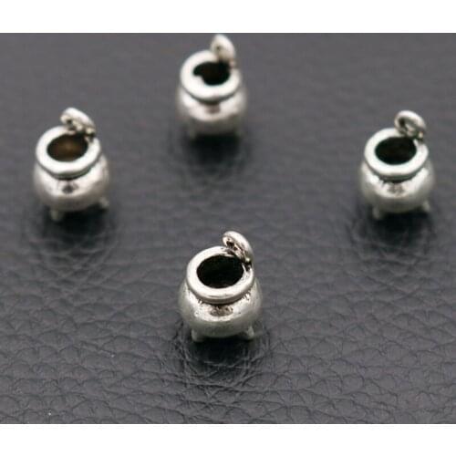 Exquisite Three-Legged Incense Burners Pendant - Fete Ceremony Incense Burners Charms, 3D Buddhist Jewelry Charms, A1999 10pcs