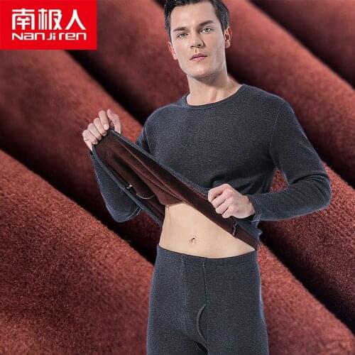 NANJIREN Men Brand Thermal Underwear Sets Men Warm Casual Underwear Hight Stretch Long Johns Set Thermal Pajamas For Old Men