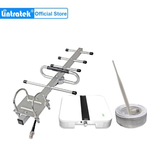 Lintratek UMTS 850mhz 3G Repetidor Band 5 Mini UMTS 850 65dB Repetidor de sinal de celular 3G Antenna Amplifiers Booster Set