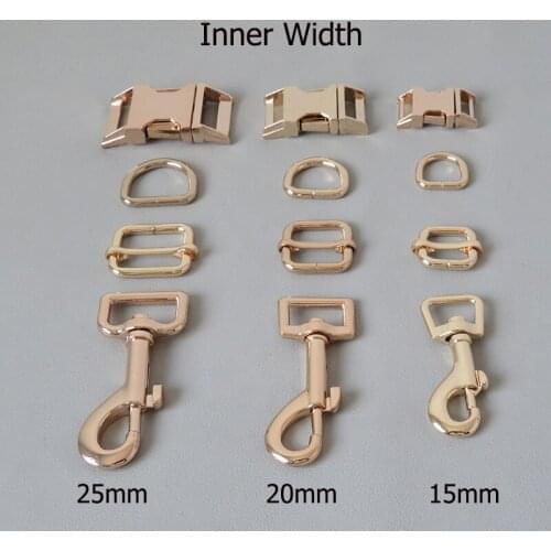 15mm 20mm 25mm Metal D Ring Buckle Hardware Belt Adjuster Snap Hook For Dog Collar Paracord Leash Lock Lobster Clasp Accessory