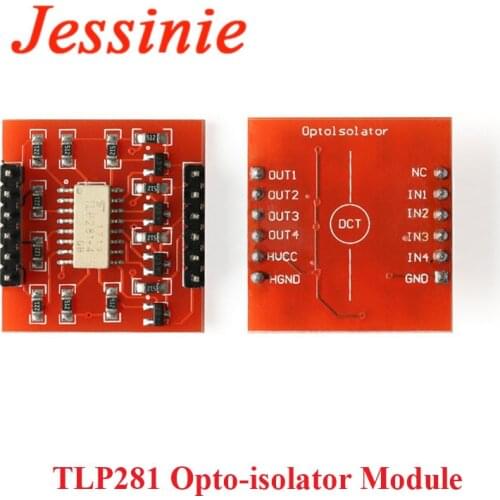 2pcs TLP281 4-Channel Opto-isolator Module Optocoupler Module Optocoupler Isolation High Low Level Expansion Board for Arduino