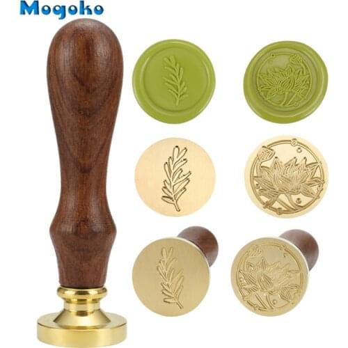 Mogoko Wax Seal Stamp Retro Wood Classic Sealing Wax Seal Stamps Envelope Cards Decor scrapbooking Antique Stamp Willow / Lotus