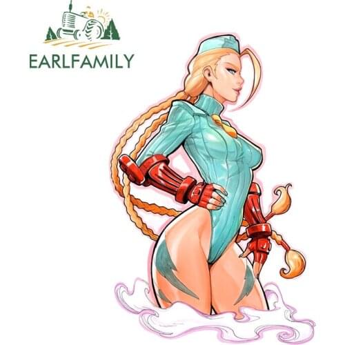 EARLFAMILY 13cm x 8.8cm for Lovely Girl Car Stickers Occlusion Scratch Creative Decals Waterproof Motorcycle Helmet Decor