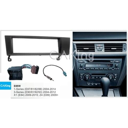 Single Din Fascia Radio Panel for BMW 1-Series (E87/81/82/88) ; 3-Series (E90/91/92/93) ; X1 (E84) ; Z4 (E89) Frame Dash Kit Fac
